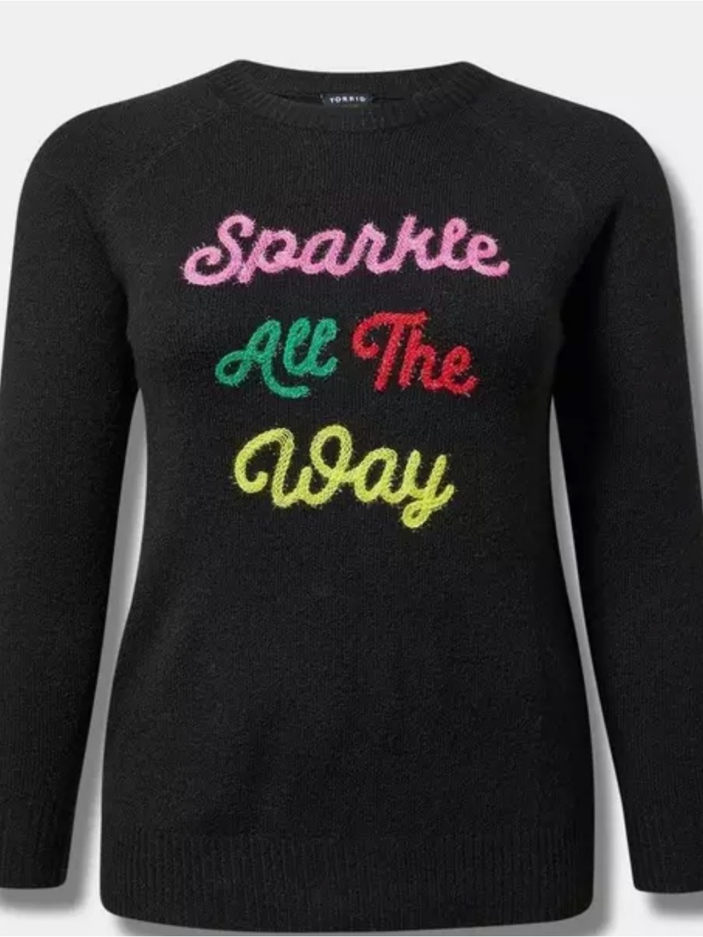 Torrid Black 'Sparkle All The Way' Crewneck Sweater size 2xl